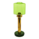 Scandinavian candle holder Gnosjö green glass and brass 1960