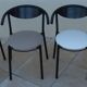 6 Chaises de style gondole structure métallique cossu et simili cuir