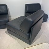 DS76 sofa by De Sede, 4 modules, circa 1980, navy blue.