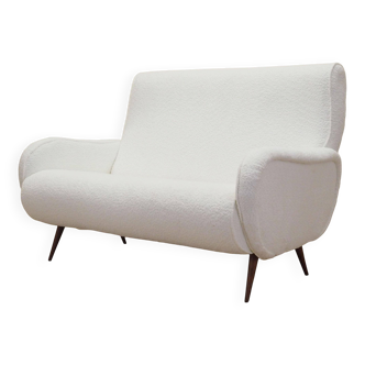 Canapé blanc, design italien, années 1970, production : Italie