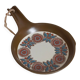 Scandinavian pan with painted floral patterns, vintage, never used