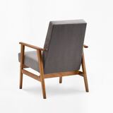 Śnieżka armchair from the 1970s./ gray patterned velor