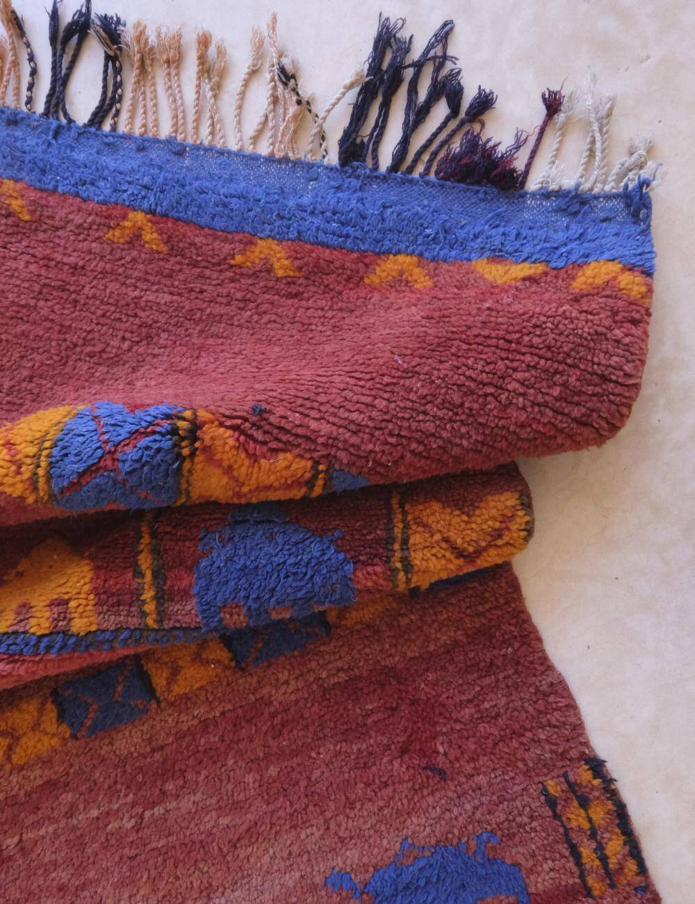 Brick Red Berber Rug - 153 x 107 cm