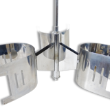 Chandelier ceiling light chrome steel 1970 vintage space age 70s seventies