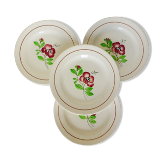 4 dessert plates of Digoin Sarreguemines model Beaucaire 210842