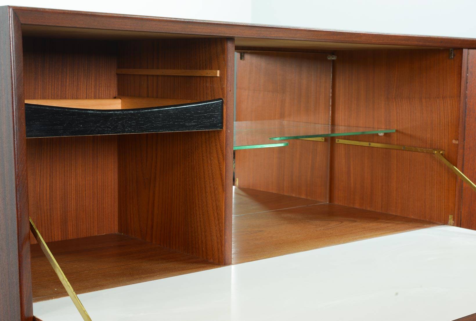 Louis van Teeffelen Vintage Design Teak Wooden High Sideboard for Webe 60s