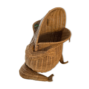 Grenouille en osier vintage Olivier