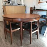 Chairs and table model "Roundette" by Hans Olsen Frem Rolje edition