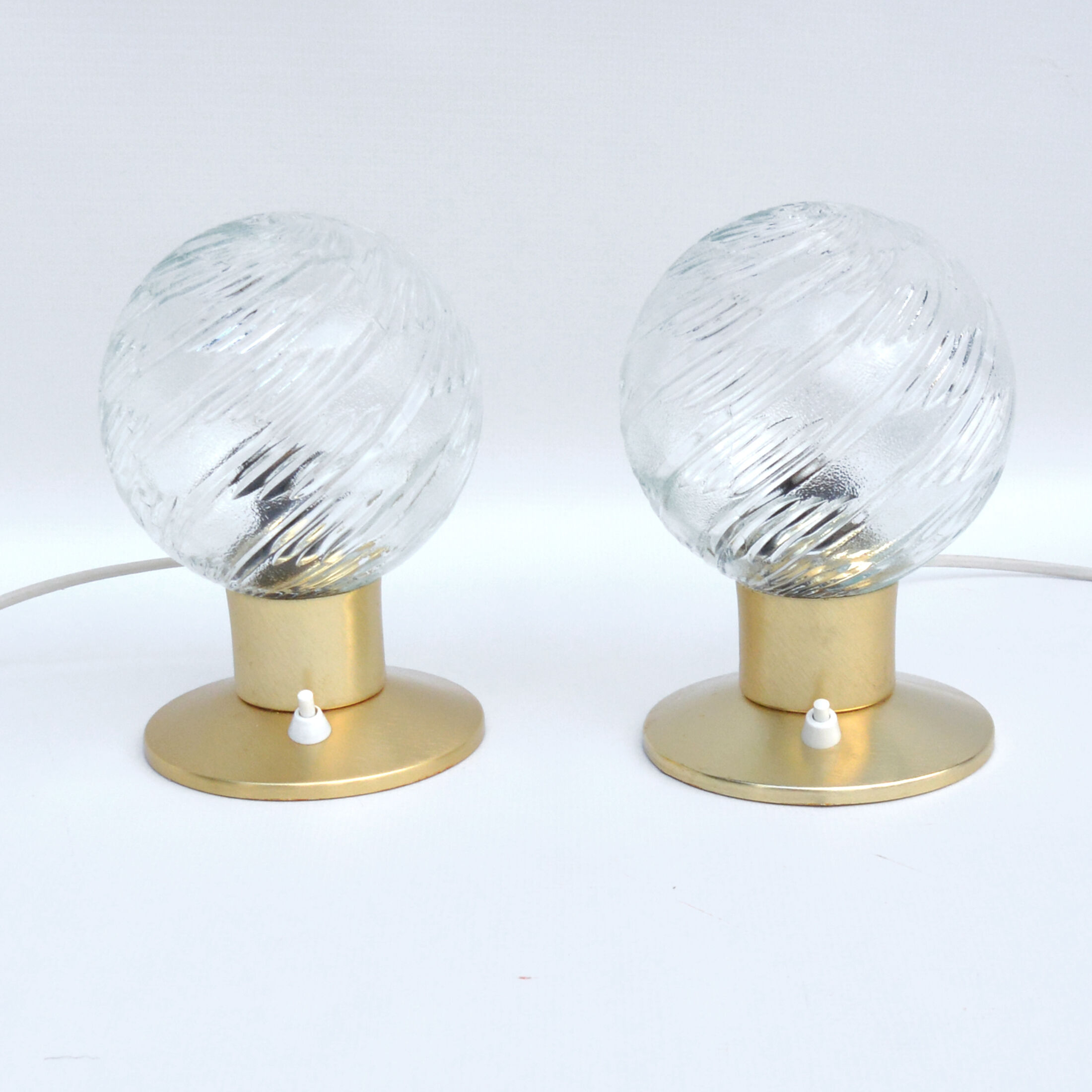 Pair of brass bedside lamps, Karl Gärtner Leuchtenbau, Germany, 1970s