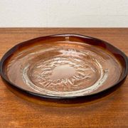 Modern mid-century glass bowl by Pertti Santalahti for Humppila, Finland, 1960s.