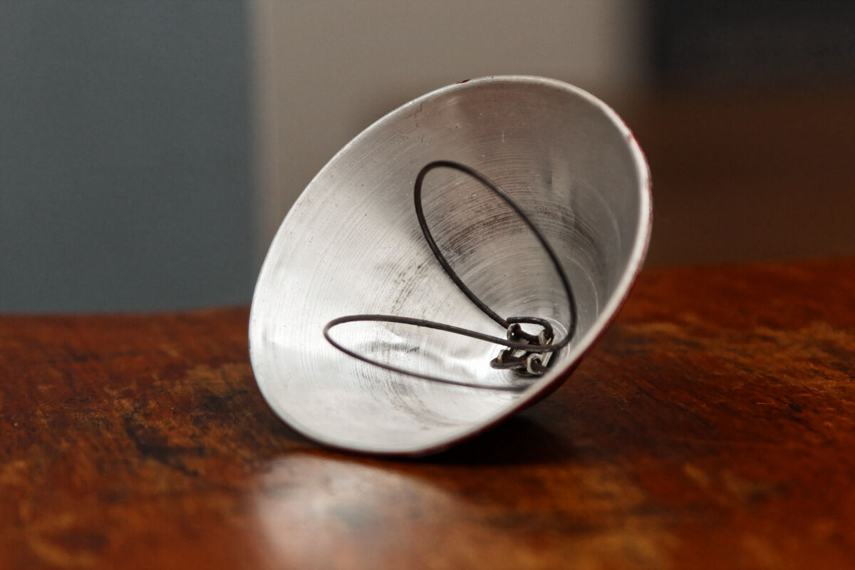 Red mushroom vintage clamp lamp