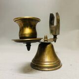 Church brass candle holder with matchbox