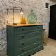 Commode ancien en chêne vert olive