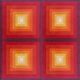 Tapis géométrique Op Art "Quadrat" de style Verner Panton des années 1970. Fabriqué en