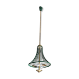 Golden and green metal chandelier, 1950s