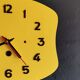 Vintage formica clock silent wall pendulum 60s "Yellow"