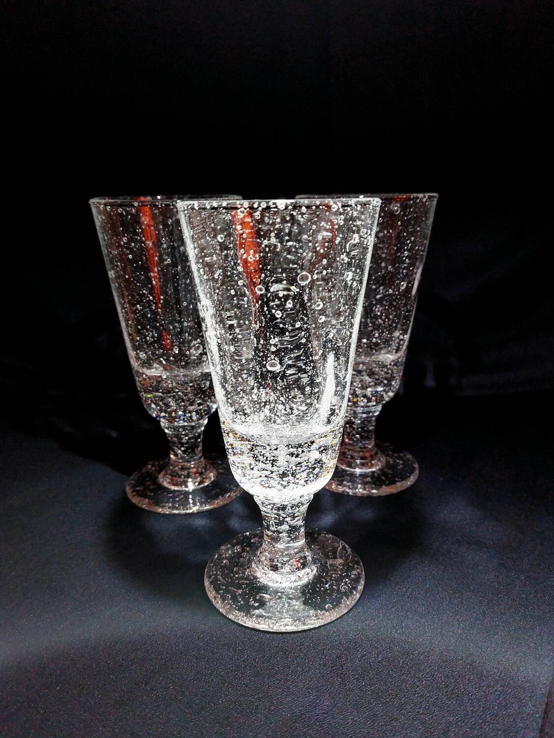 Set of 3 vintage bubble glasses