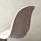 White monobloc design chair by Verner Panton, white edition Vitra.