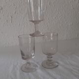 3 old bubbled glasses large model early XXth