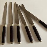 Set of 6 rosewood wood knives Dumas Thiers 1950