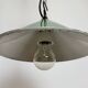 Industrial British Green Enamel Factory Pendant Lamp, 1950s