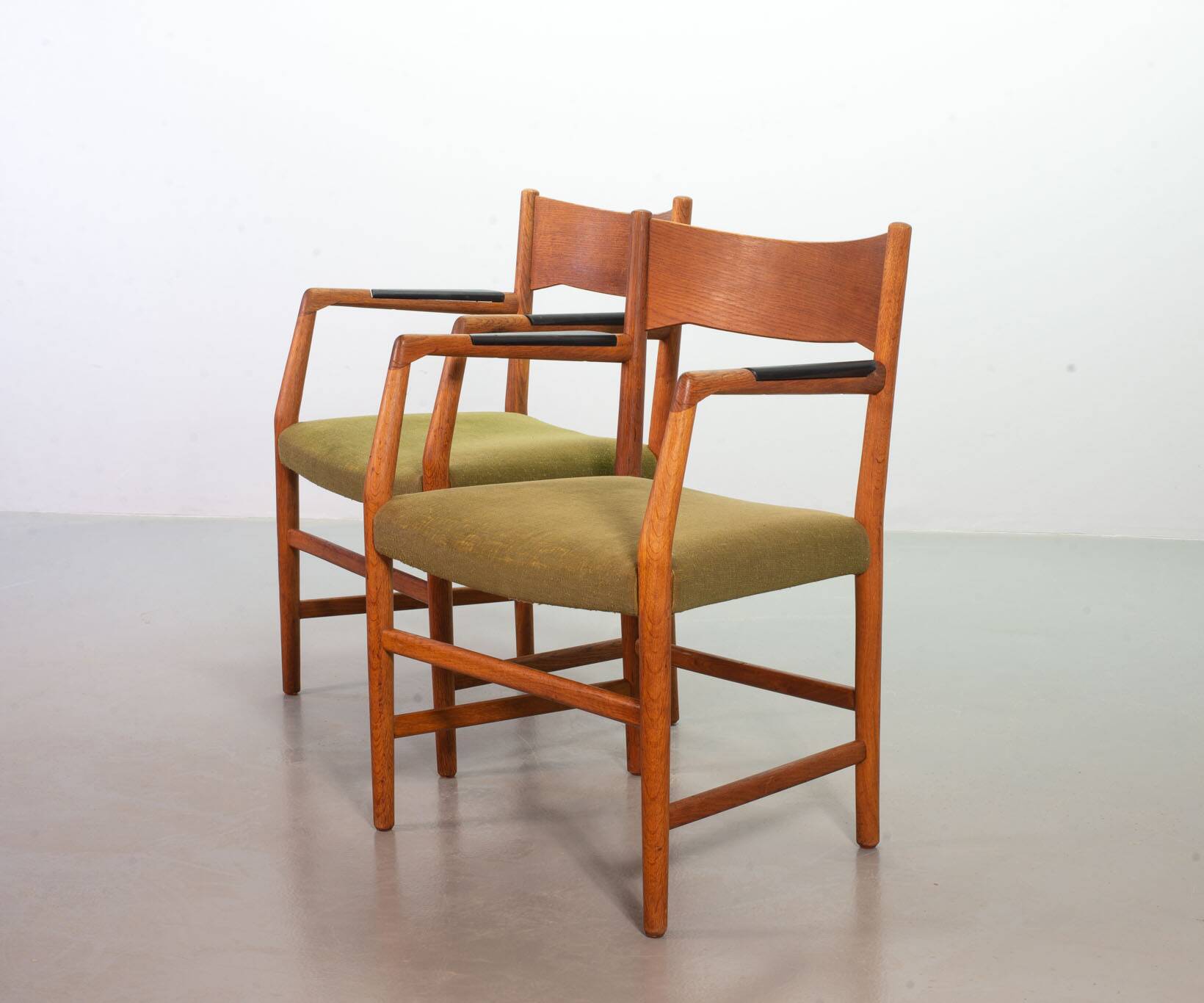 Hans Wegner Danish 'Town Hall' Wooden Arm / Side Chairs by Plan Mobler 50s