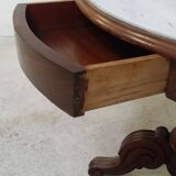 Violin pedestal table with marble top