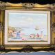 Table: Oil on canvas - lively beach landscape