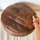 Patchwork leather pouf from the 70s and 80s