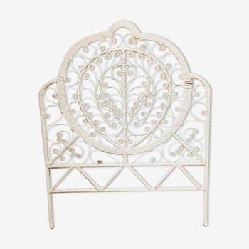 Peacock rattan headboard