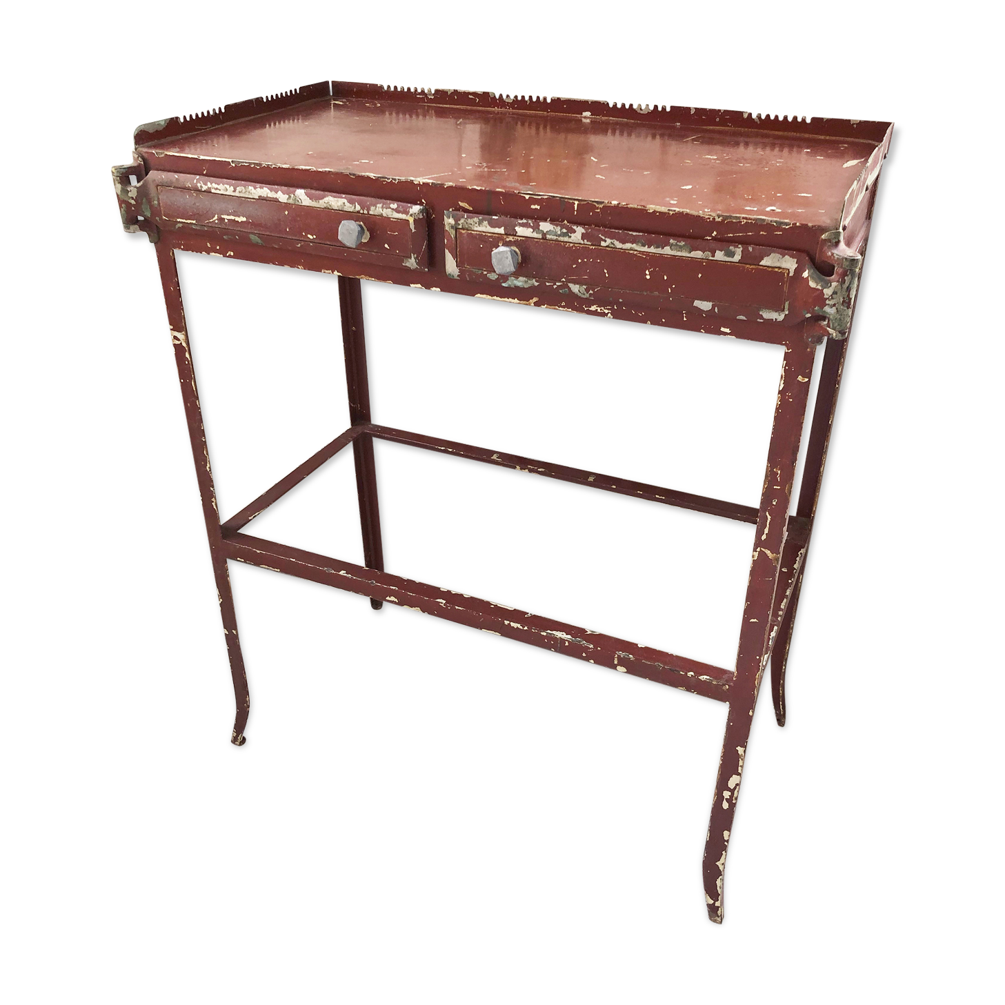 19th metal patinated dentist furniture