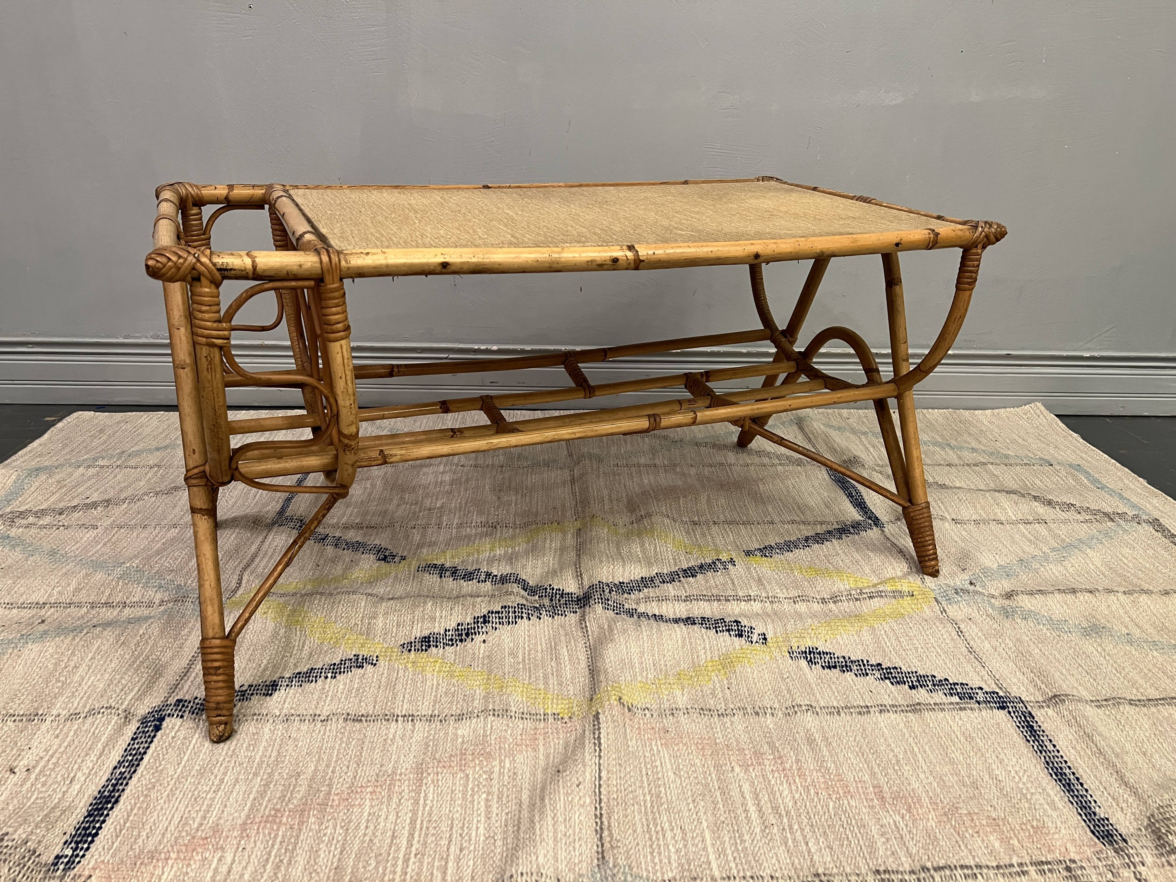 Vintage rattan coffee table