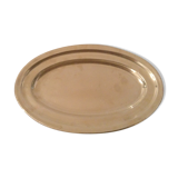 Flat oval silver metal