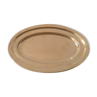 Flat oval silver metal