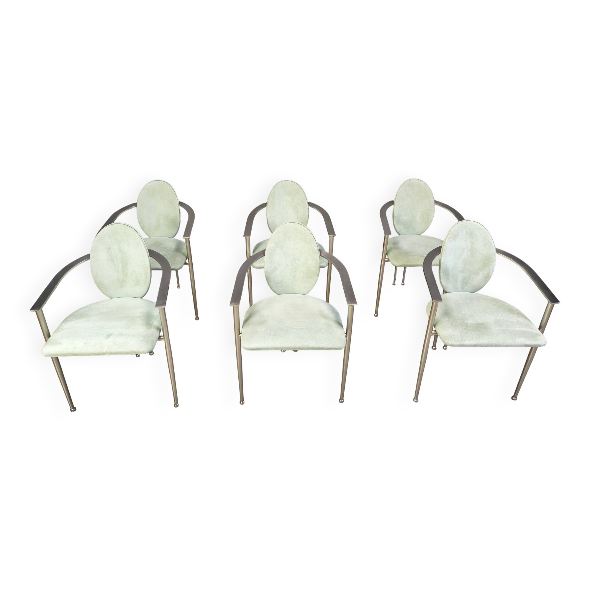 Vintage dining chairs by Belgo chrom, set of 6 - 1980s