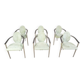 Vintage dining chairs by Belgo chrom, set of 6 - 1980s