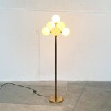 German brass floor lamp in Space Age style from the mid-century by Kaiser Leuchten, 1960s.