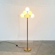German brass floor lamp in Space Age style from the mid-century by Kaiser Leuchten, 1960s.