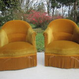 Pair of armchairs velvet Toad