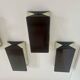Set of 5 vintage shuttered wall lights, brown, France 1970