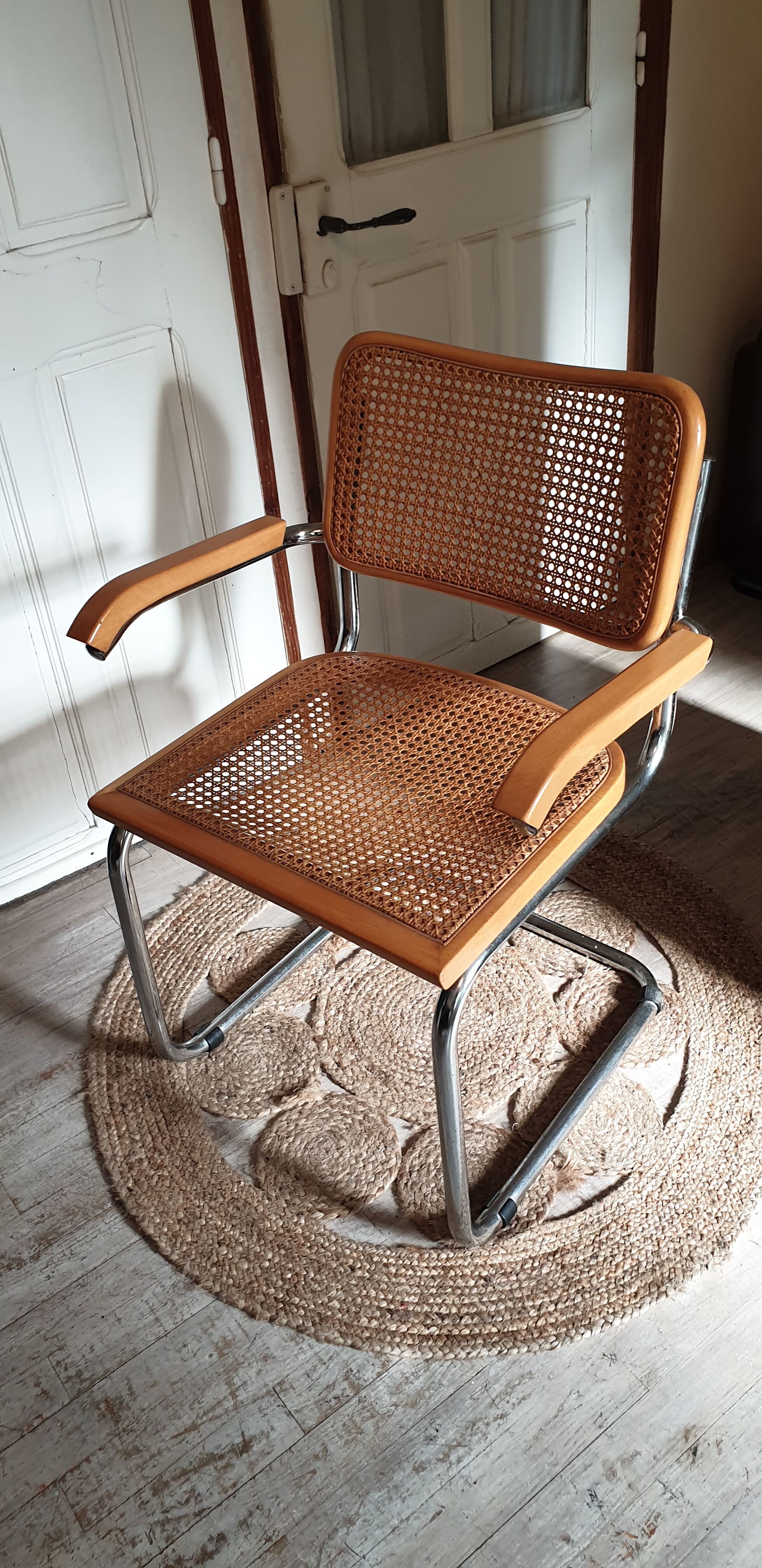 Chrome and cannage armchair Breuer