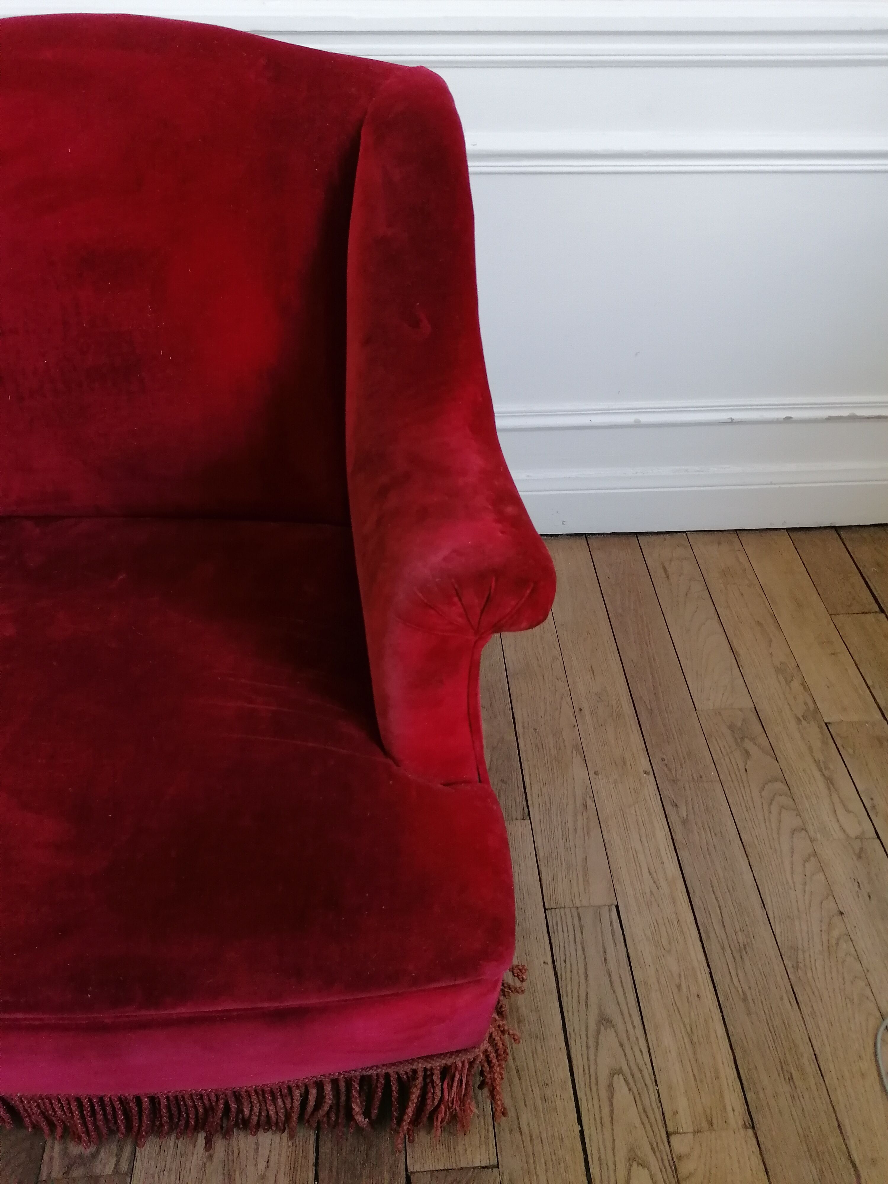 Red velvet armchair 40 years