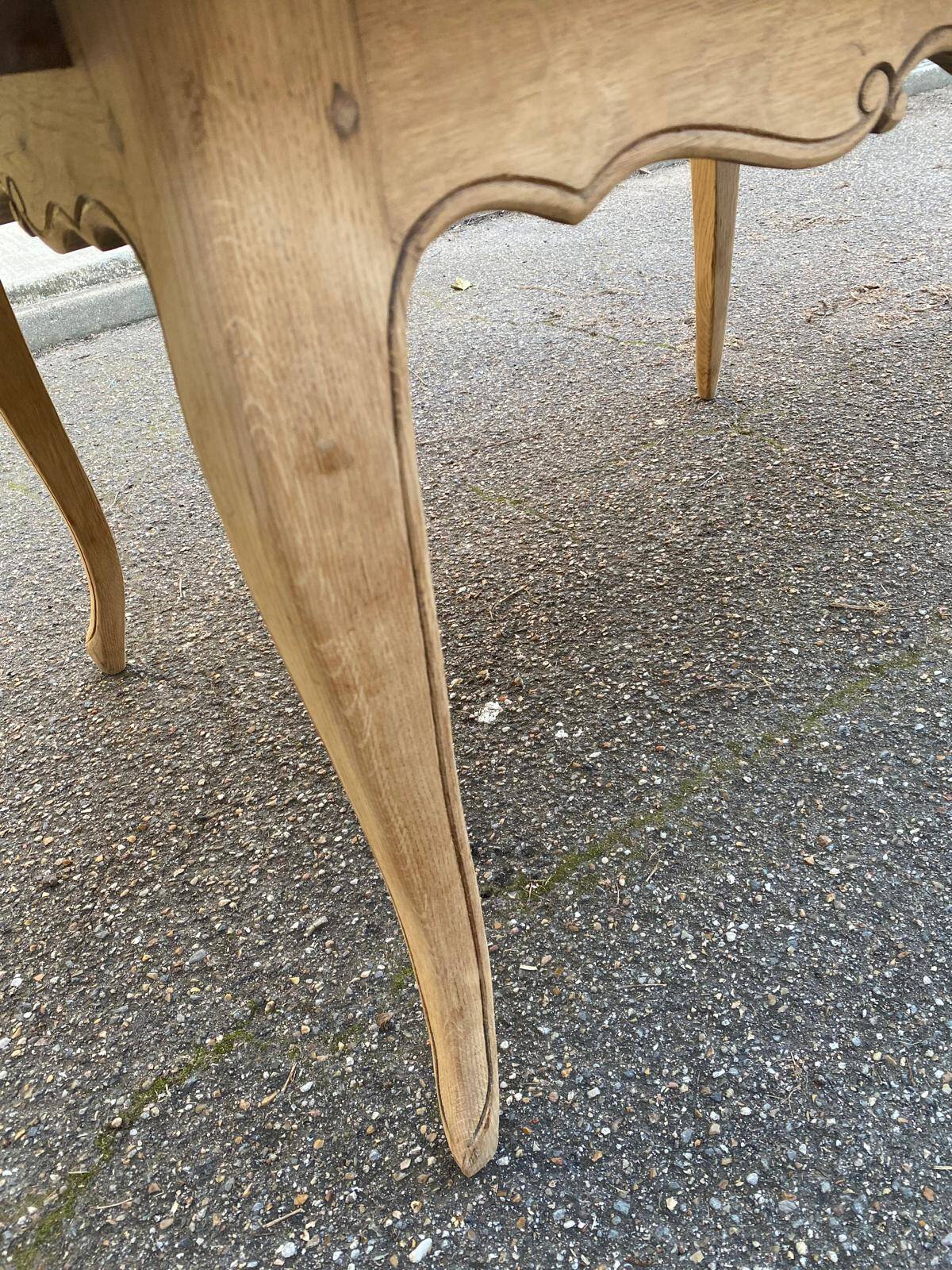 Louis XV extendable dining table, renovated, oak, 120-200cm, 19th century.