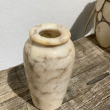 Onyx vase veins white marble beige art deco