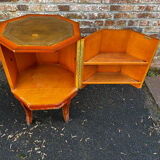 Vintage octagonal bar cabinet – leather top – Art Deco style – years