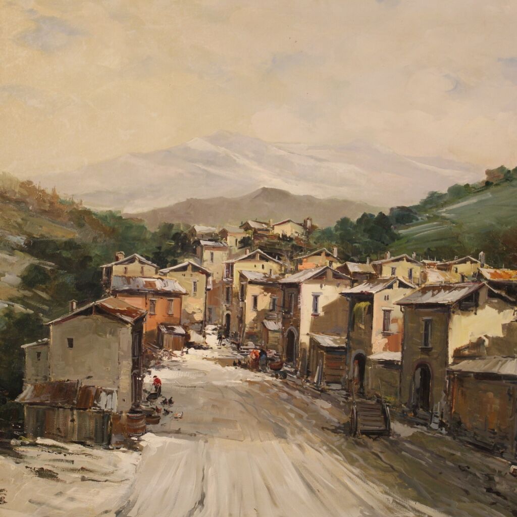 Signed Italian landscape painting from the 20th century