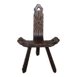 Brutalist wooden chair