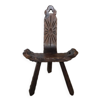 Brutalist wooden chair