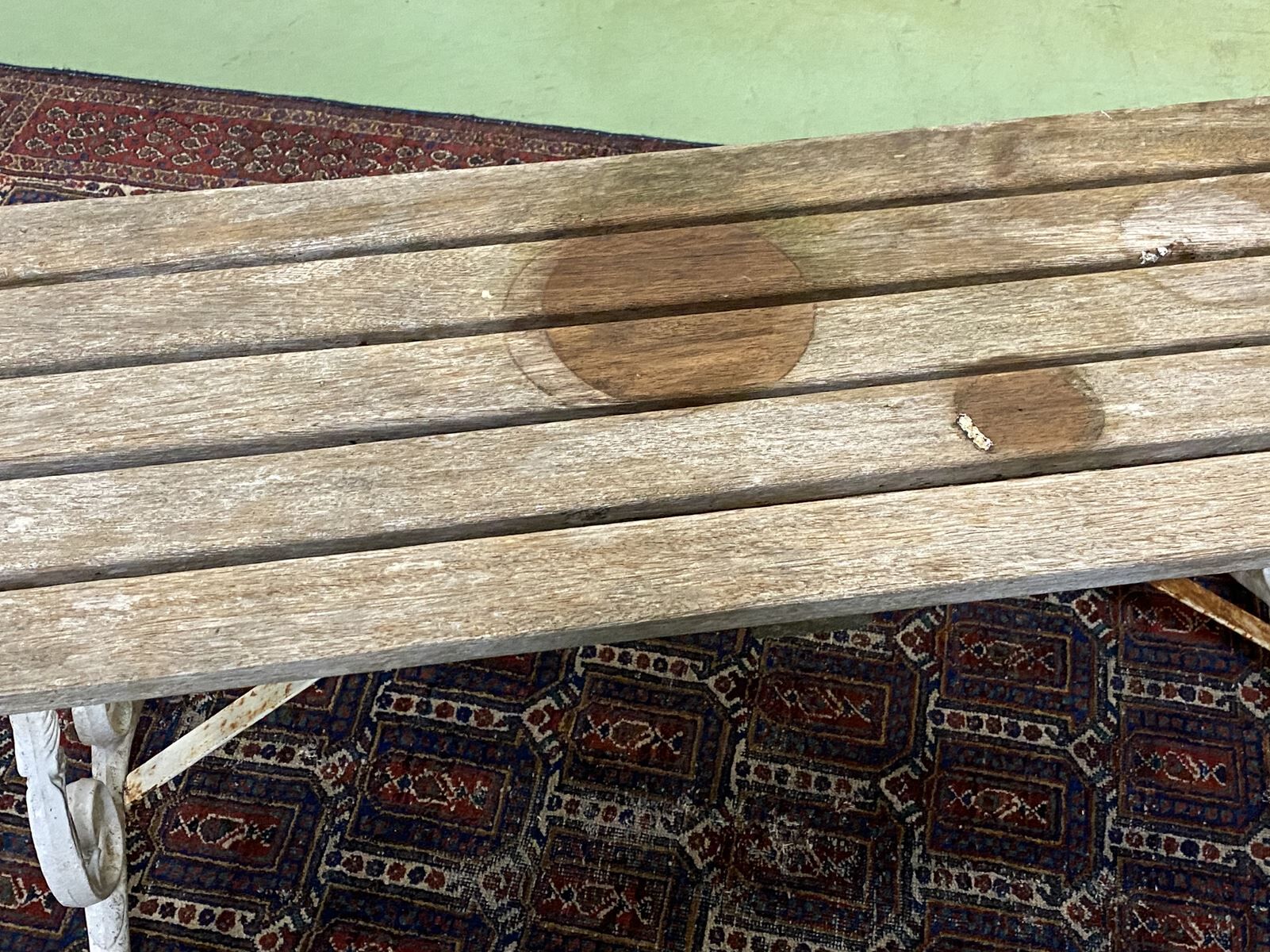 Banc de jardin anglais avec piétement en fonte d'alu