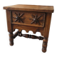 Folk Rustic Sun-Carved Nightstand sidetable cupboardsolid wood chunky